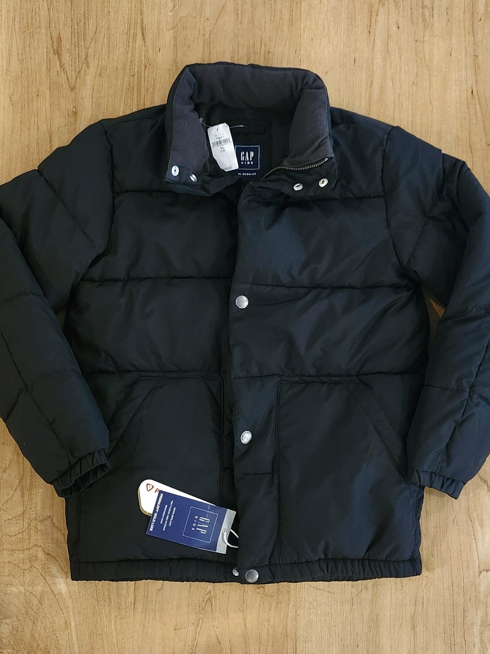 (NWT)GAP Kids Black Primaloft Puffer Jacket Size XL